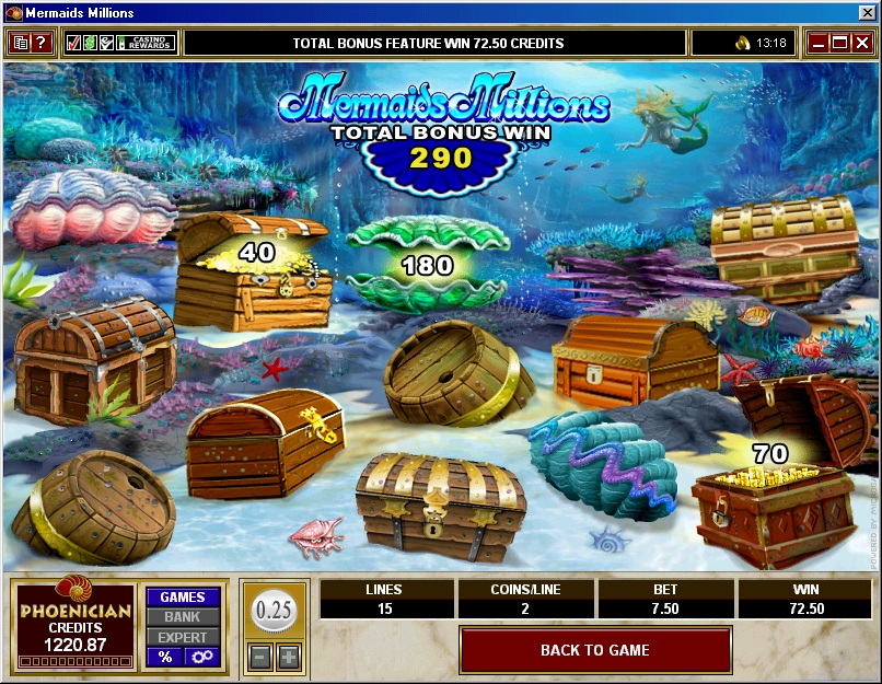 Mermaids Millions Treasure Chest Bonus Phoenician Online Casino