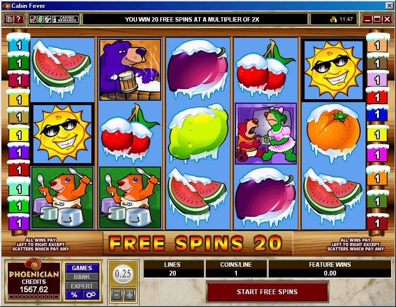 Cabin Fever Bonus Slot Free Spins Bonus Round