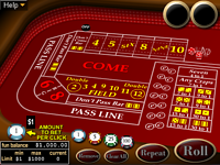 Click to play Craps Online